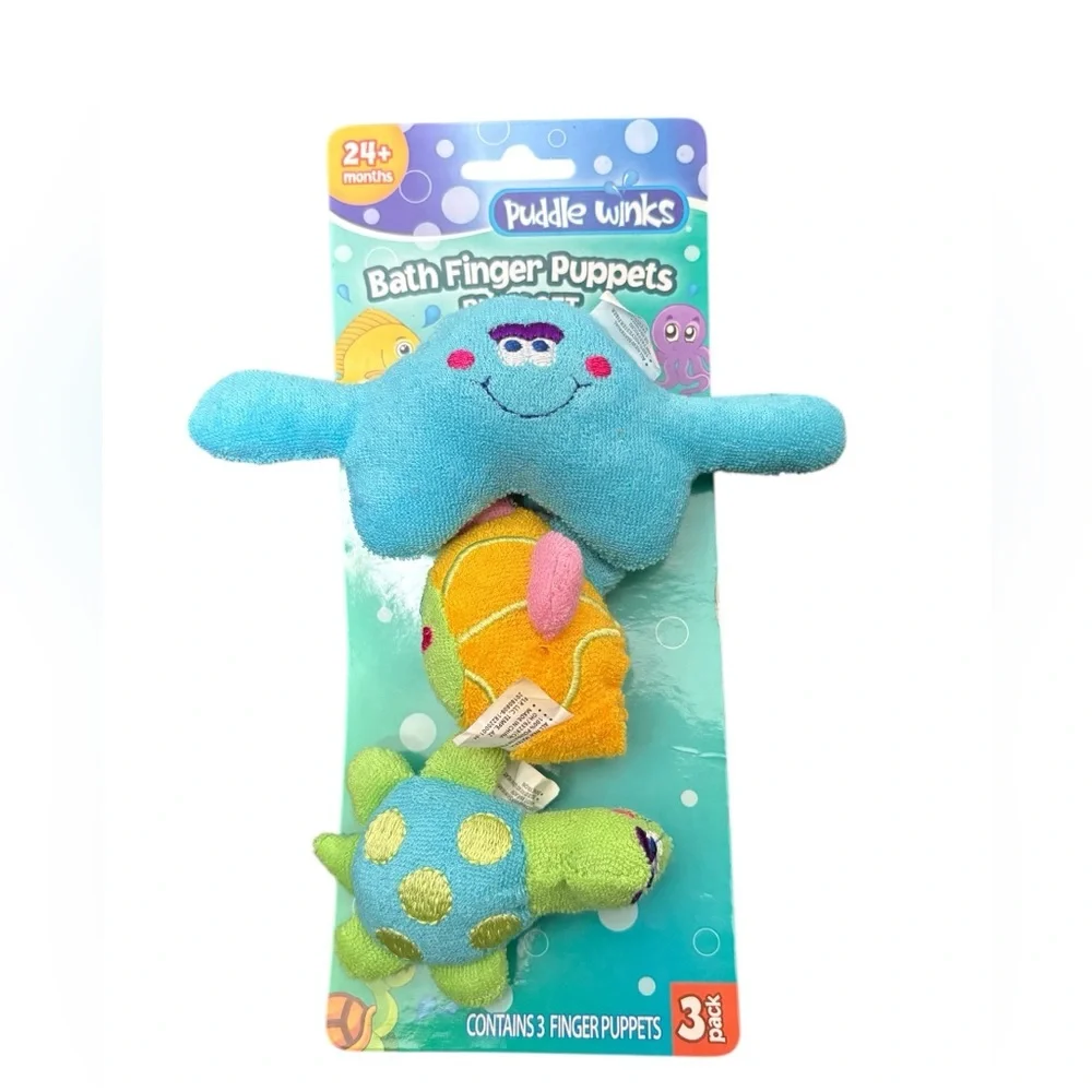 Puddle Winks Bath Finger Puppets 3‎ Pack NEW Toddler Baby Bath Toy 24+ Months
